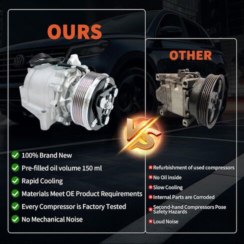 ضاغط مكيف الهواء مع قابض متوافق مع Honda Civic 2012-2015 1.8L & Acura ILX 2013-2015، يستبدل 38810R1AA01 in Kuwait