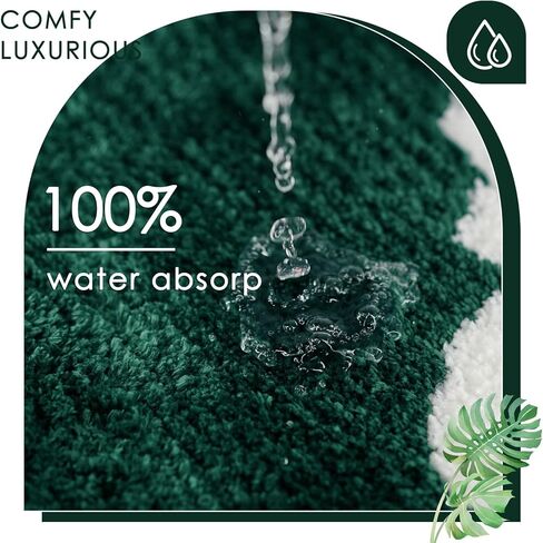 حصيرة حمام على شكل ورقة شجر مقاس 31 بوصة × 19 بوصة، سجادة حمام بأوراق خضراء ماصة غير قابلة للانزلاق للحمام، سجادة Monstera الاستوائية قابلة للغسل، سجادة ناعمة لطيفة للاستحمام، مدخل ممسحة غرفة النوم in Kuwait