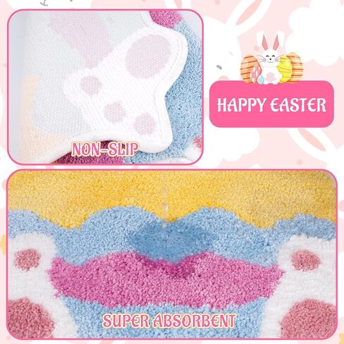 سجادة حمام عيد الفصح، سجاد حمام أرنب بيضة عيد الفصح، ناعمة وماصة، سجادة حمام لطيفة غير قابلة للانزلاق لغرفة نوم حوض الاستحمام، ديكور المنزل والحفلات in Kuwait