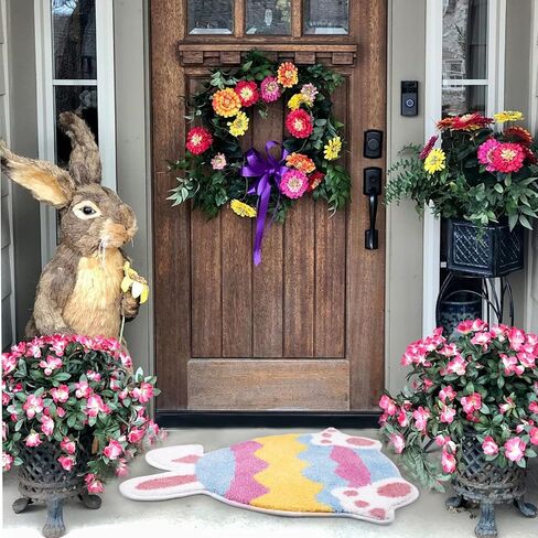 سجادة حمام عيد الفصح، سجاد حمام أرنب بيضة عيد الفصح، ناعمة وماصة، سجادة حمام لطيفة غير قابلة للانزلاق لغرفة نوم حوض الاستحمام، ديكور المنزل والحفلات in Kuwait