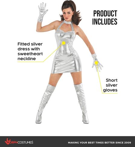 Morph Silver Dress Assassin Costume - Movie Character Dress for Women - Halloween Costume in Saudi Arabia