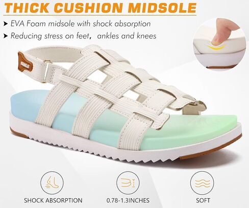 KuaiLu Womens Fashion Orthopedic Walking Sandals for Women 2025 Arch Support Sandles Comfort Plantar Fasciitis Recovery Cushion Summer Travel Outdoor Hiking Open Toe Water Shoes in Saudi Arabia