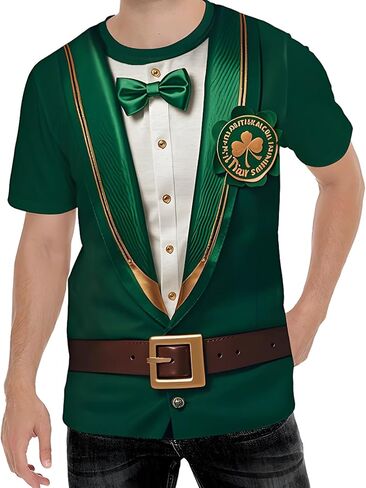 قمصان Evankin St. Patricks Day للرجال، تي شيرت شامروك أخضر أيرلندي مضحك، ملابس مطبوعة بأكمام قصيرة للحفلات الاحتفالية in Saudi Arabia