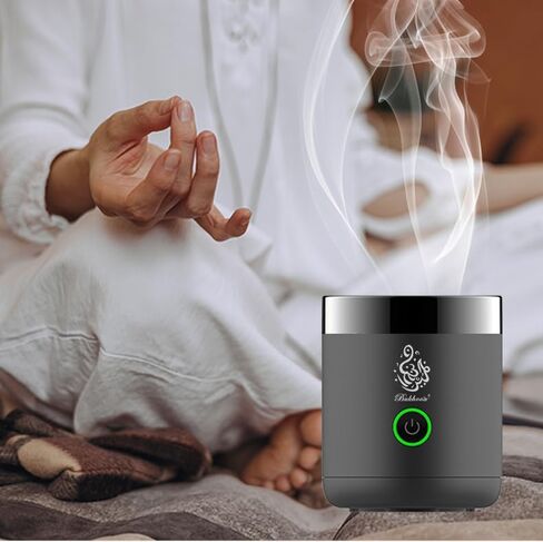 مبخرة بخور كهربائية صغيرة محمولة - مبخرة كهربائية مع مؤقت - مبخرة بخور إلكترونية قابلة لإعادة الشحن عبر USB - مبخرة بخور عربية للمنزل والسيارة والمكتب والتأمل in Saudi Arabia