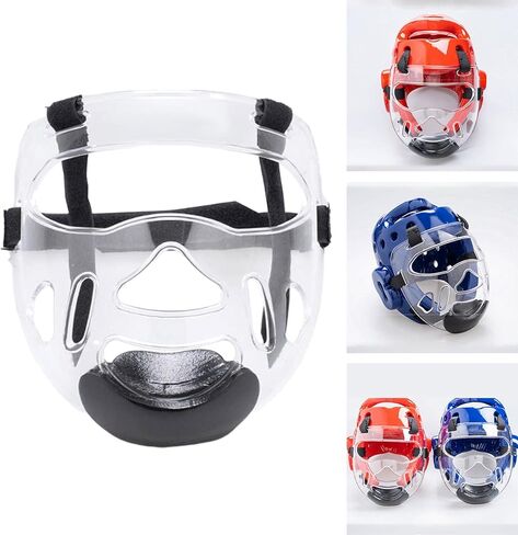 قناع التايكوندو الشفاف الواقي السميك القابل للفصل غطاء رأس درع الوجه، غطاء حماية الوجه، واقي الوجه للملاكمة والكاراتيه in Kuwait