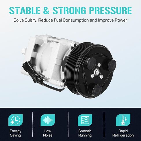 A/C Compressor with Clutch Fits for Dodge Ram 2500 5.9L 2006-2009 & 6.7L 2007-2009, for Ram 3500 5.9L 2006 2007 & 6.7L 2007-2009, 1110902, 55111411AD, Air Condition automotive replacement in Saudi Arabia