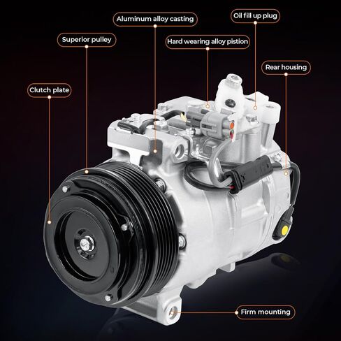 0008302600 AC Air Conditioner Compressor Assembly with Clutch Compatible with Mercedes-Benz E250 2014-16 L4 2.1L,E300 15-16,E350 2014 2016,E400 16-17,SL400 15-16,CLS400 15-17,GLK250 13-15,ML350 2015 in Saudi Arabia
