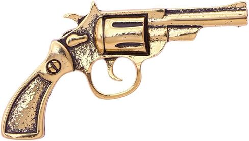 Vintage Handgun Pistol Brooch Old Western Revolver Lapel Pin Unique Gun-Themed Jewelry for Men Women in Kuwait