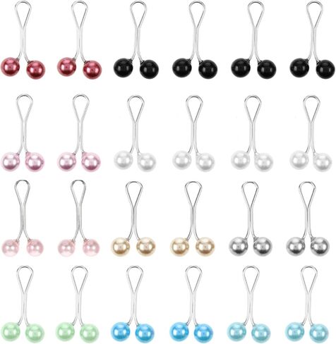 24PCS Hijab Pins for Women, Cute Pearl Shawl Scarf Pin Clips Brooch Pin Hooks, Colorful Headscarf Accessories in Saudi Arabia