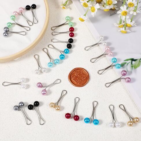 24PCS Hijab Pins for Women, Cute Pearl Shawl Scarf Pin Clips Brooch Pin Hooks, Colorful Headscarf Accessories in Saudi Arabia