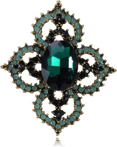 XGALBLA Vintage Cross Shape Austrian Crystal Rhinestone Brooch Pin Elegant Jewelry for Women in Saudi Arabia