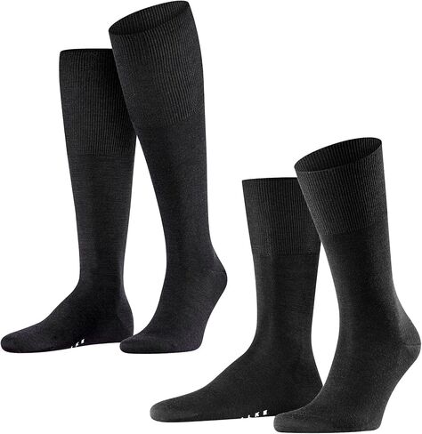 مقاس FALKE 12.5-13.5، حزمة جوارب المطار للرجال: مزيج ميرينو الفاخر في الطاقم وأطوال الركبة للملابس الرسمية والعادية in Saudi Arabia