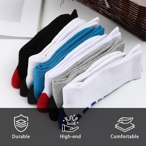 4 Pairs Mens Basketball Socks Athletic Running High Stockings Comfort Athletic Crew Socks Cushion Running Sock Performance Breathable Sports Sock for Men [anti-slip, 4 colors style-1] in Saudi Arabia