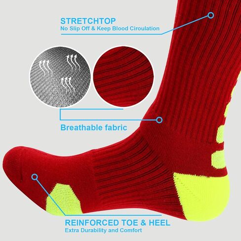 4 Pairs Mens Basketball Socks Athletic Running High Stockings Comfort Athletic Crew Socks Cushion Running Sock Performance Breathable Sports Sock for Men [anti-slip, 4 colors style-1] in Saudi Arabia