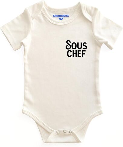 Sous Chef Cotton Short Sleeve Bodysuit | Snack Lover & Chef Gift, Gender Neutral Infant Jumper, Foodie Baby Pregnancy Announcement, Housewarming in Kuwait