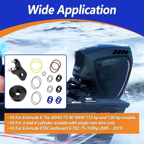 طقم ختم إصلاح المكبس مع مفتاح ربط مناسب لـ Evinrude E-Tec 60ho 75 90 90ho 115hp و130hp 2005-2019 لنماذج 3 و4 أسطوانات مع وحدة تقليم رام واحدة، استبدل 5008985 352932 5008773 in Kuwait