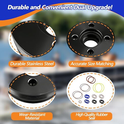 طقم ختم إصلاح المكبس مع مفتاح ربط مناسب لـ Evinrude E-Tec 60ho 75 90 90ho 115hp و130hp 2005-2019 لنماذج 3 و4 أسطوانات مع وحدة تقليم رام واحدة، استبدل 5008985 352932 5008773 in Kuwait