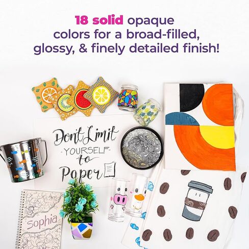 PINTAR | 18 PACK | Black & White Acyrlic Paint Markers in Medium, Fine, Extra Fine Point | Rock Painting, Wood, Glass, Leather, Shoes | Acylic Paint Pens | Pack of 18, 0.7mm/ 1mm/ 5mm in Kuwait