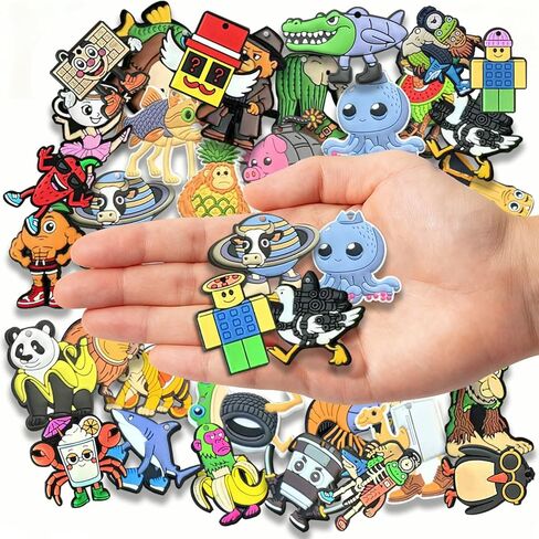 Italian Brainrot Shoe Charms — Push-Button Clog Charms for Foam Clogs with Holes, Assorted Multicolor Designs, Strap & Toe Accessories in Saudi Arabia