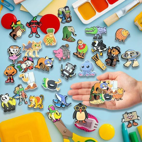 Italian Brainrot Shoe Charms — Push-Button Clog Charms for Foam Clogs with Holes, Assorted Multicolor Designs, Strap & Toe Accessories in Saudi Arabia
