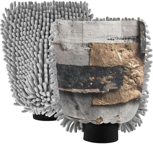 قفاز غسيل السيارات من AIXIWAWA، قفاز غسيل فاخر بطباعة الصخور، خالٍ من الخدوش، ماص للماء، 2 عبوة متوسطة الحجم in Kuwait