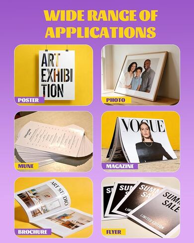 100 ورقة سميكة على الوجهين ثقيلة الوزن من ورق الصور اللامع الفاخر مقاس 8.5 × 11 بوصة 300 جم لكل متر مربع 80 رطل فقط للطابعة النافثة للحبر الاحترافية وحبر الصبغ لورق الكتيبات وورق النشرات in Kuwait