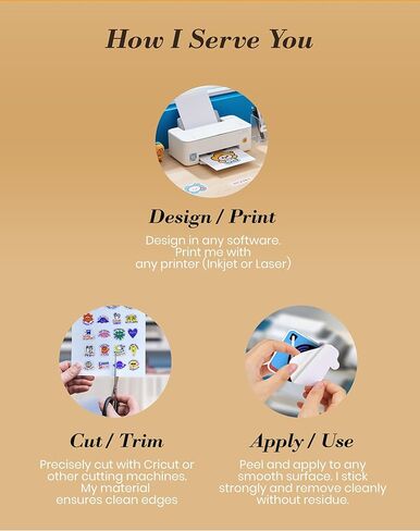 Uinkit 30 Sheets Premium 3mil Printable Vinyl Sticker Paper Durability Adhesive Paper 8.5 x 11, in Kuwait