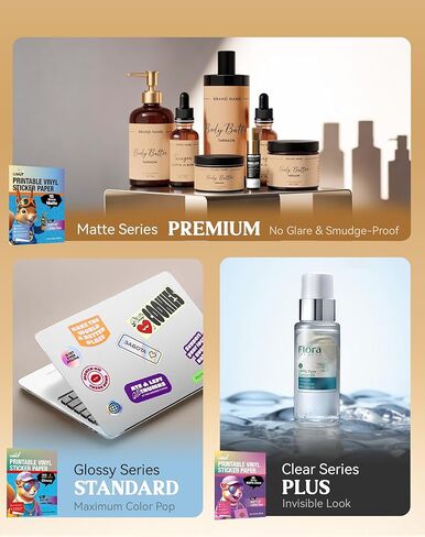 Uinkit 30 Sheets Premium 3mil Printable Vinyl Sticker Paper Durability Adhesive Paper 8.5 x 11, in Kuwait