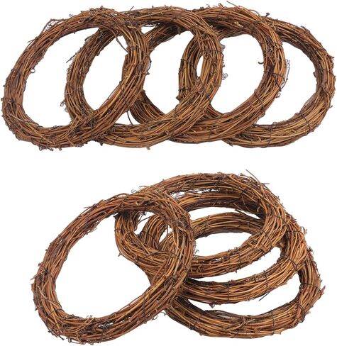 12 Pcs 8 Inch Natural Grapevine Wreath Set, Natural Rattan Wreath,Hand-Woven 8 Inch Vine Branch Wreaths, Perfect for DIY Crafts, Christmas Decorations, and Wedding Supplies in Saudi Arabia