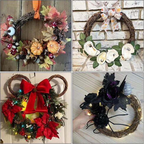12 Pcs 8 Inch Natural Grapevine Wreath Set, Natural Rattan Wreath,Hand-Woven 8 Inch Vine Branch Wreaths, Perfect for DIY Crafts, Christmas Decorations, and Wedding Supplies in Saudi Arabia