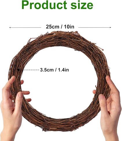 GNIEMCKIN 8 Pack 10 Inch Natural Grapevine Wreaths, Vine Branch Wreath, Grapevine Garland for DIY Crafts and Christmas Decorations, Ideal for Indoor and Outdoor Use in Saudi Arabia