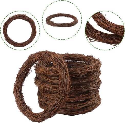 GNIEMCKIN 8 Pack 10 Inch Natural Grapevine Wreaths, Vine Branch Wreath, Grapevine Garland for DIY Crafts and Christmas Decorations, Ideal for Indoor and Outdoor Use in Saudi Arabia