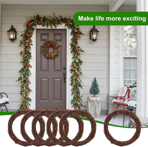 GNIEMCKIN 8 Pack 10 Inch Natural Grapevine Wreaths, Vine Branch Wreath, Grapevine Garland for DIY Crafts and Christmas Decorations, Ideal for Indoor and Outdoor Use in Saudi Arabia