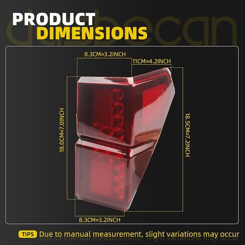 Dasbecan UTV Ranger LED Tail Lights Compatible with Polaris Ranger 1000 XP/Crew 2018 2019 2020 2022 Rear Brake Stop Running Lamps OEM 2413766 2413767 Pair Red in Saudi Arabia