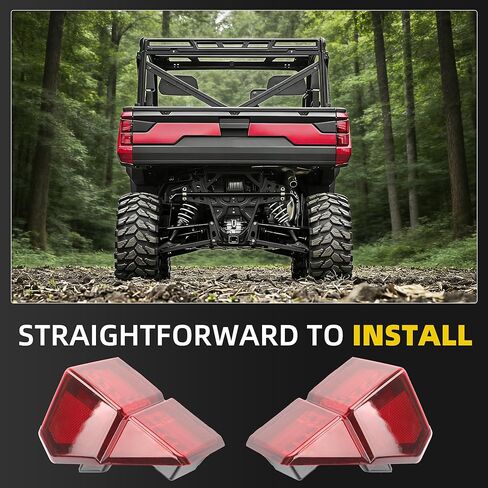 Dasbecan UTV Ranger LED Tail Lights Compatible with Polaris Ranger 1000 XP/Crew 2018 2019 2020 2022 Rear Brake Stop Running Lamps OEM 2413766 2413767 Pair Red in Saudi Arabia