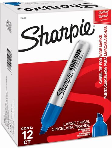 شاربي 15003 قلم تحديد دائم مقاس كينج، أزرق، 12 قطعة in Kuwait