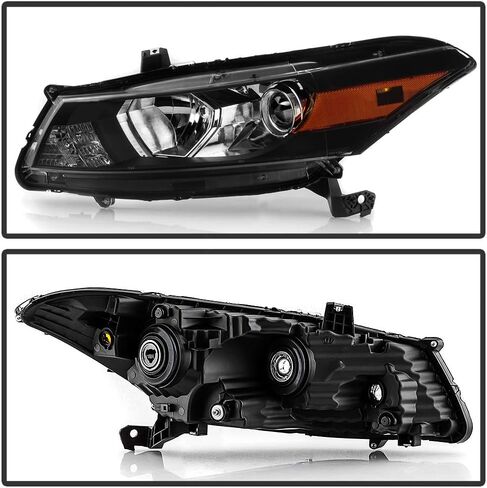 ACANII-For 2008-2012 Honda Accord 2-Door Coupe مصابيح أمامية سوداء اللون [نمط المصنع] السائق والراكب in Saudi Arabia