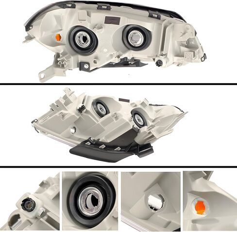 2PCS Headlight Assembly Set For 2008 2009 2010 2011 2012 Chevy Malibu LT LS LTZ Hybrid Sedan Replacement Headlamps Black Housing Amber Reflector Driver and Passenger side GM2502307 GM2503307 in Saudi Arabia