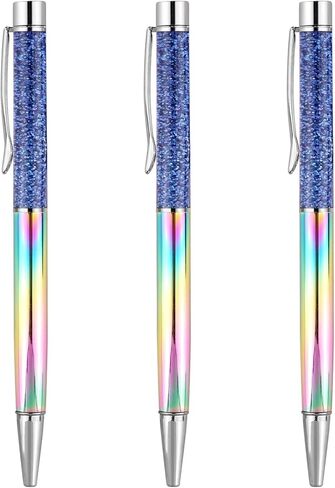 3 عبوات من أقلام حبر جاف باللون الذهبي الوردي، قلم لامع على شكل زهرة لطيفة، قلم رمل سائل، حبر أسود، أقلام هدية للنساء والفتيات، عيد الميلاد، الزفاف، عيد الميلاد (اللون أ) in Kuwait