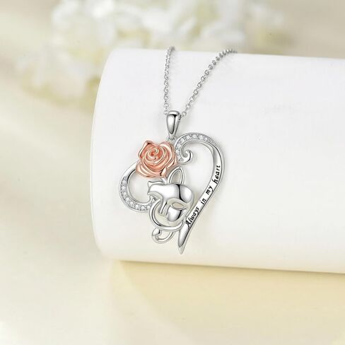 Music Phantom Of The Opera Necklace 925 Sterling Silver Music Note Mask Rose Flower Pendant Heart Opera Theater Jewelry for Women in Saudi Arabia