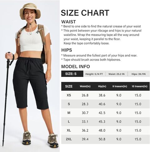 شورت AIRIKE للسيدات مقاس 9 بوصات/15 بوصة للمشي لمسافات طويلة خفيف الوزن وسريع الجفاف ومطاط كاجوال رياضي للجولف مع 5 جيوب in Kuwait