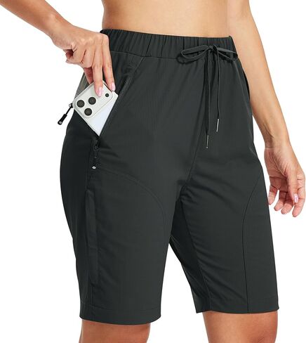 شورت AIRIKE للسيدات مقاس 9 بوصات/15 بوصة للمشي لمسافات طويلة خفيف الوزن وسريع الجفاف ومطاط كاجوال رياضي للجولف مع 5 جيوب in Kuwait