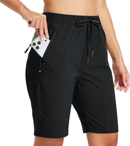 شورت AIRIKE للسيدات مقاس 9 بوصات/15 بوصة للمشي لمسافات طويلة خفيف الوزن وسريع الجفاف ومطاط كاجوال رياضي للجولف مع 5 جيوب in Kuwait