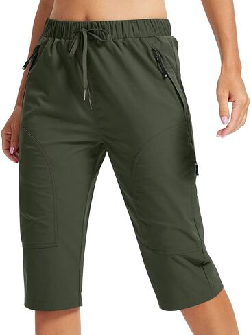 شورت AIRIKE للسيدات مقاس 9 بوصات/15 بوصة للمشي لمسافات طويلة خفيف الوزن وسريع الجفاف ومطاط كاجوال رياضي للجولف مع 5 جيوب in Kuwait