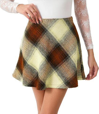 تنورة رقص نسائية أنيقة عالية الخصر من الصوف منقوشة كاجوال على شكل حرف A تنانير صغيرة in Kuwait