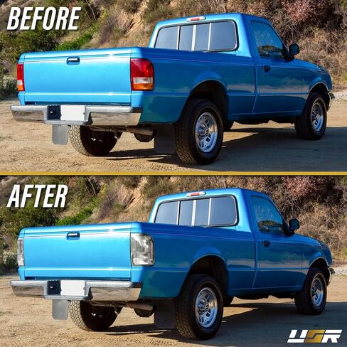 USR UNIQUE STYLE RACING 93-97 Ranger Pick-Up Tail Light - زوج مصابيح الذيل (يسار + يمين) متوافق مع شاحنة Ford Ranger PickUp 1993-1997 جميع الموديلات الجيل الثاني (عدسة واضحة مع مصابيح ملونة) in Saudi Arabia