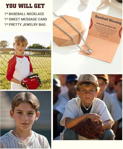 PINKDODO Baseball Necklace Baseball Gifts for Boys 8 12 10 14 Easter Basket Stuffers Valentines Christmas Gifts for Teen Boys Teenage in Saudi Arabia
