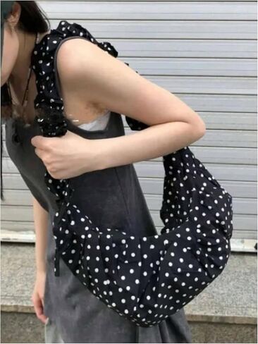 SweatyRocks Polka Dots Crossbody Bags for Women Floppy Dumpling Bag Tote Shoulder Bag in Saudi Arabia