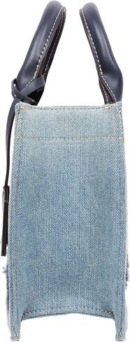 True Religion Women's Tote Bag, Frayed Denim Modern Carryall Handbag with Removable Crossbody Strap, Denim Blue in Saudi Arabia