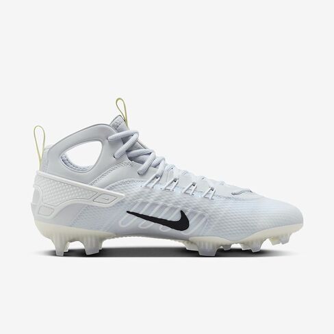 Nike Huarache 9 Elite Mid LAX SE Lacrosse Cleats (FV6149-001, Football Grey/White/Luminous Green/Black) Size 8 in Saudi Arabia